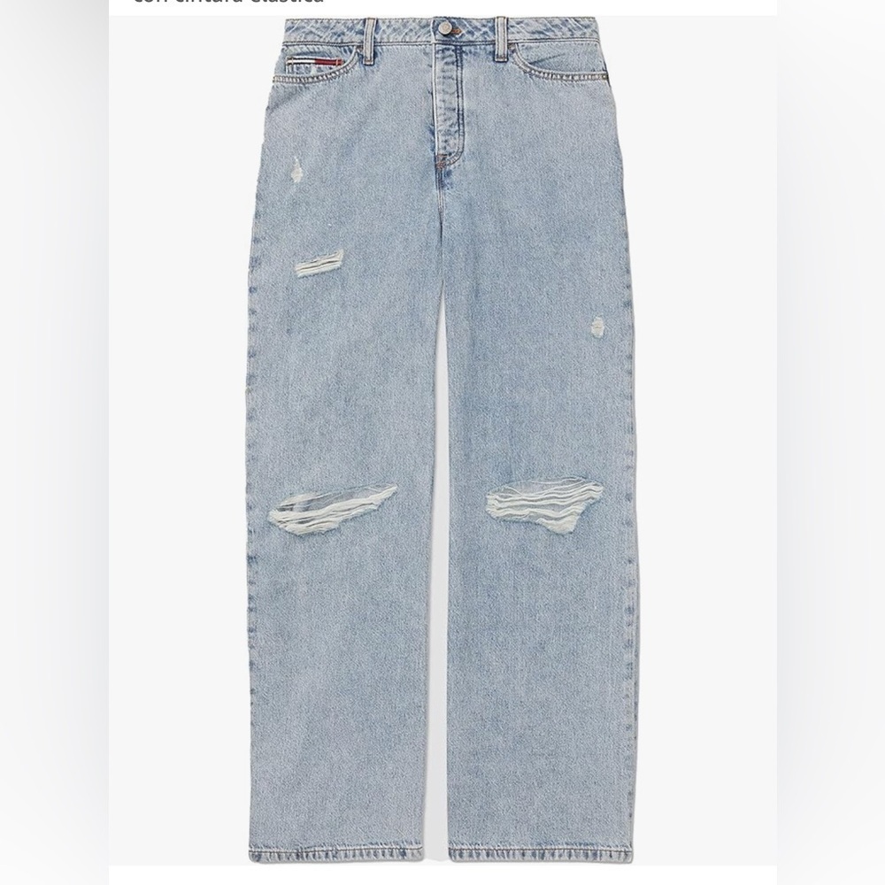 Casual Light Blue Ripped Jeans